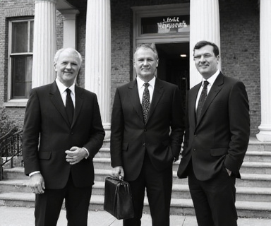 Vintage photo of law firm founders in 1995